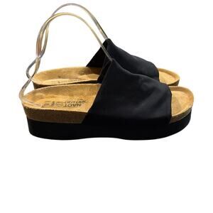 NAOT 'Tampa' Platform Black Stretch Slide Sandals Size 40 US 9